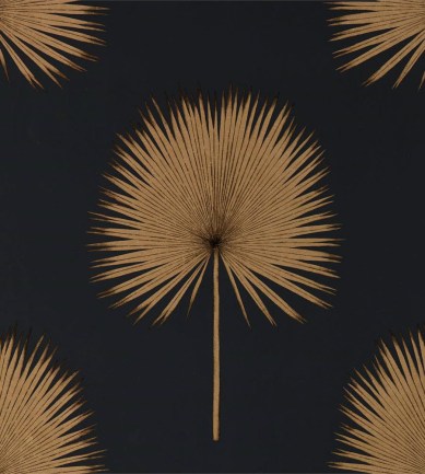 Sanderson Fan Palm Charcoal-Gold tapéta