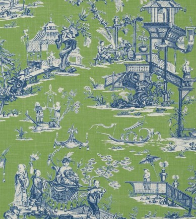 Thibaut Cheng Toile Green and Blue tapéta