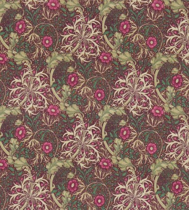 William Morris Morris Seaweed Aubergine/Bayleaf textil - Paisley Home