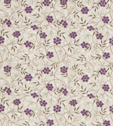 William Morris Jasmine Embroidery Aubergine-Olive textil