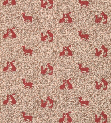 William Morris Woodland Animal Russet textil