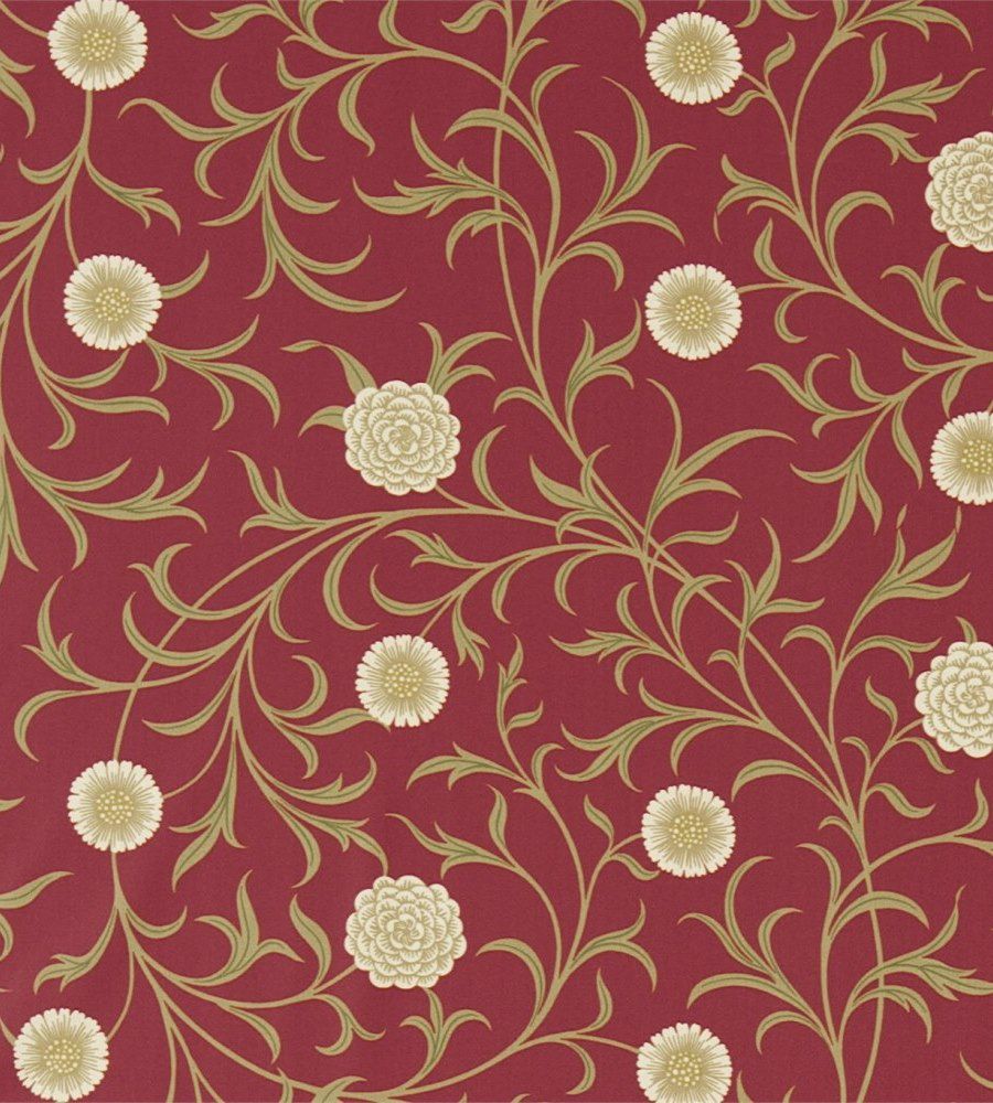 William Morris Scroll Raspberry/Olive textil - Paisley Home