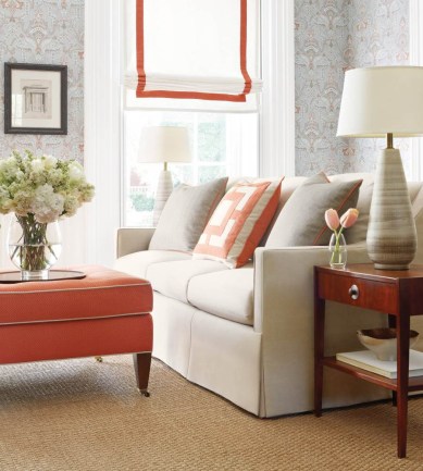 Thibaut Sakara Tangerine and Grey T1044  tapéta - Paisley Home