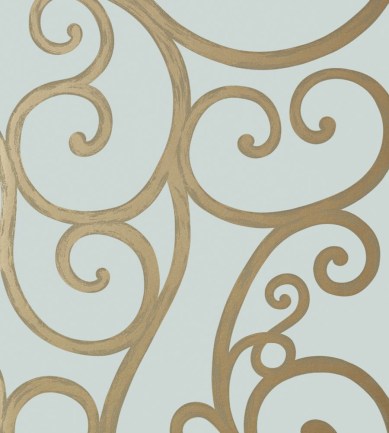 Anna French Palace Gate Metallic Gold on Aqua tapéta - Paisley Home