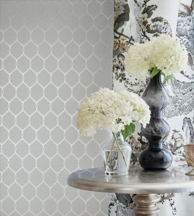 Anna French Leland Trellis Soft Blue tapéta - Paisley Home