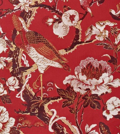 Dedar Silkbird Jacquard 3 Red Lac luxus textil