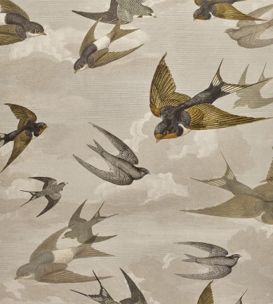 Designers Guild Chimney Swallows Sepia tapéta
