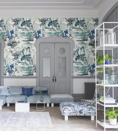 Designers Guild Jade Temple Cornflower tapéta - Paisley Home