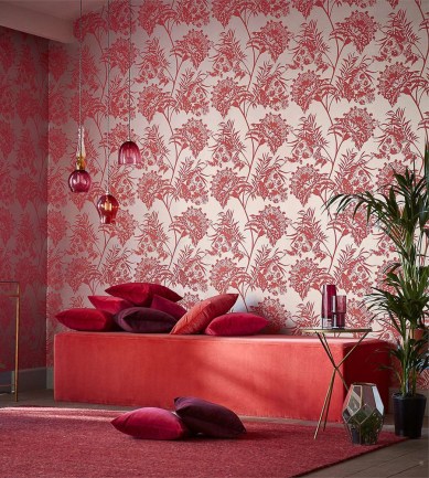 Harlequin Bavero Coral tapéta - Paisley Home