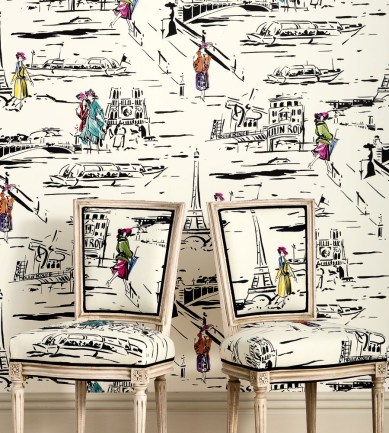 Manuel Canovas La Parisienne Noir et Blanc textil - Paisley Home