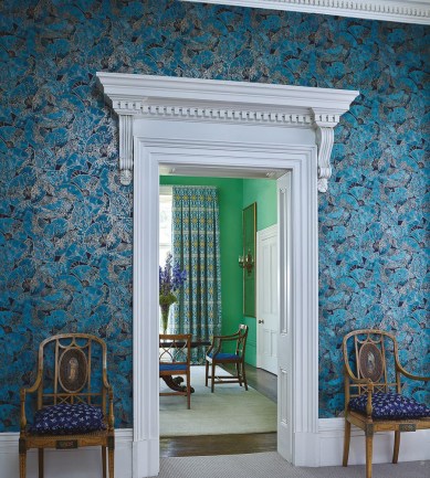 Matthew Williamson Fanfare Teal-Rose Gold tapéta - Paisley Home