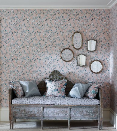 Matthew Williamson Rosanna Trellis Aqua-White tapéta - Paisley Home