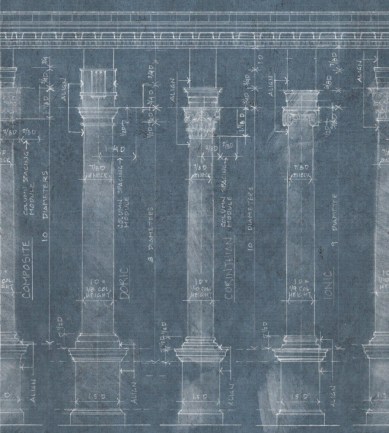 Mind the Gap Colonnade Blue design tapéta - Paisley Home