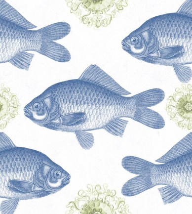 MINDTHEGAP Fish Blue design tapéta - Paisley Home