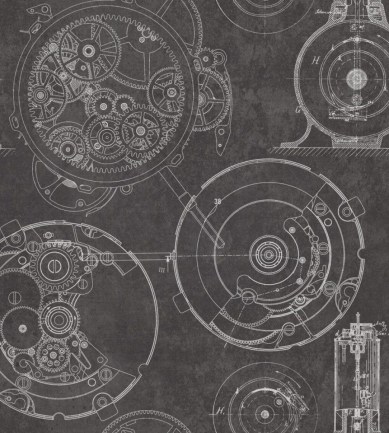 MINDTHEGAP Horlogerie Anthracite design tapéta - Paisley Home