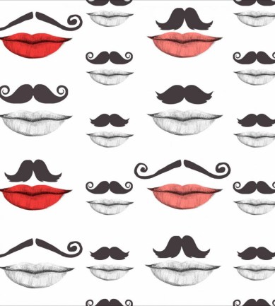 MINDTHEGAP Moustache And Lips design tapéta - Paisley Home