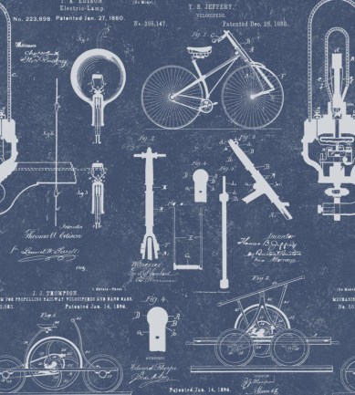 MINDTHEGAP Patents Blue design tapéta - Paisley Home