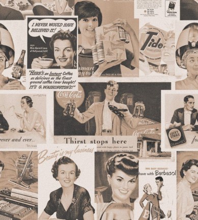 MINDTHEGAP Retro Ads Sepia design tapéta - Paisley Home
