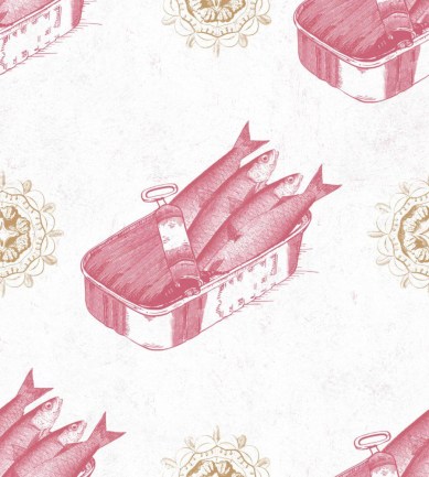 MINDTHEGAP Sardines Red design tapéta - Paisley Home