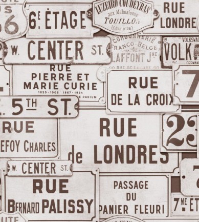 MINDTHEGAP Street Signs Brown design tapéta - Paisley Home