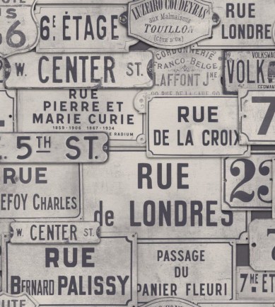 MINDTHEGAP Street Signs Neutral design tapéta - Paisley Home