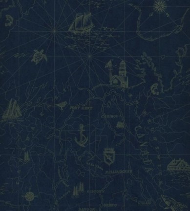 Ralph Lauren Searsport Map Royal tapéta