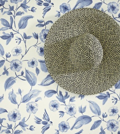 Sanderson Bird Blossom Indigo, Ecru tapéta - Paisley Home