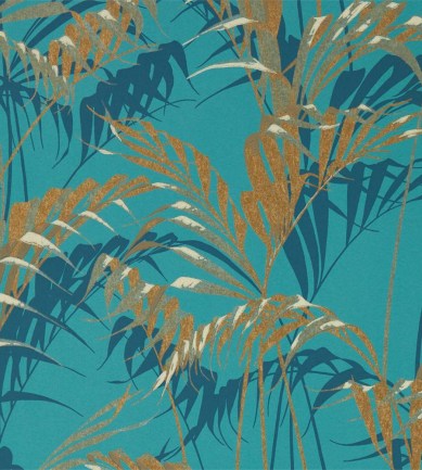 Sanderson Palm House Teal-Gold tapéta