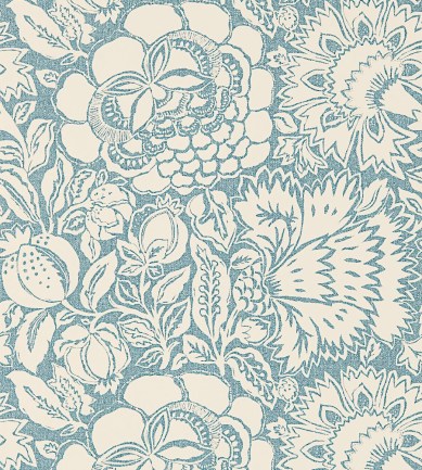 Sanderson Poppy Damask Indigo/Natural tapéta - Paisley Home