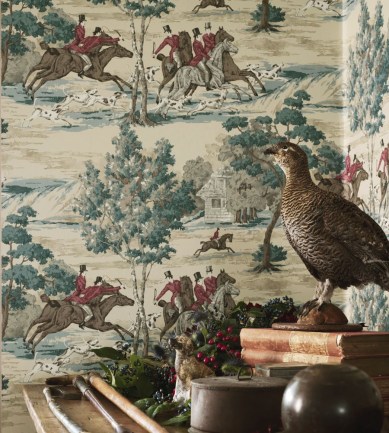 Sanderson Tally Ho Pearl/Grey tapéta - Paisley Home