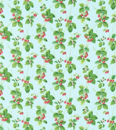 Sanderson Summer Strawberries Strawberry/Sky textil - Paisley Home