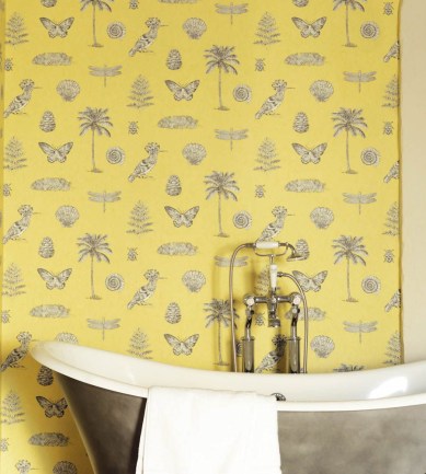 Sanderson Cocos Yellow/Charcoal tapéta - Paisley Home