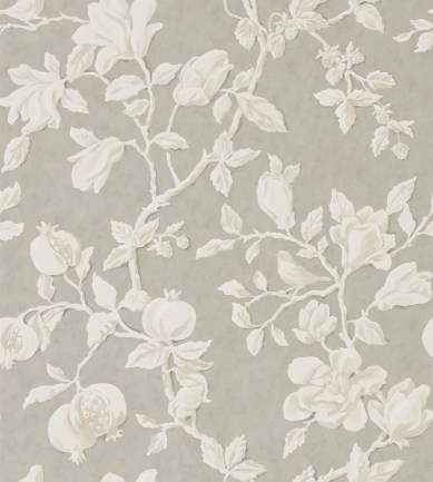 Sanderson Magnolia and Pomegranate Silver/Linen tapéta - Paisley Home