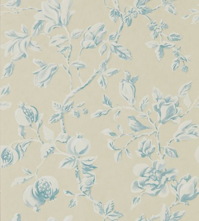 Sanderson Magnolia and Pomegranate Parchment/Sky Blue tapéta - Paisley Home