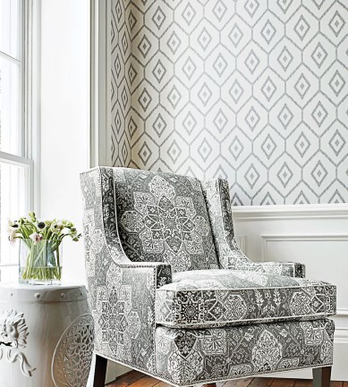 Thibaut Bari Ikat Beige tapéta - Paisley Home