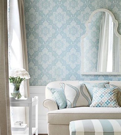 Thibaut Tarragon Blue tapéta - Paisley Home