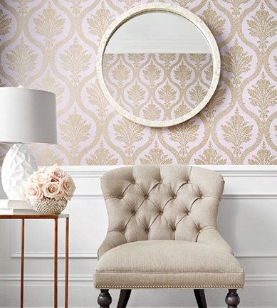 Thibaut Clessidra Metallic Silver/Tan tapéta - Paisley Home