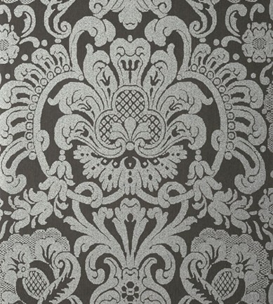 Thibaut Dorian Damask Charcoal tapéta - Paisley Home