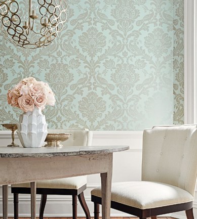 Thibaut Passaro Damask Beige tapéta - Paisley Home