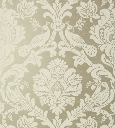 Thibaut Passaro Damask Cream/Metallic Pewter tapéta - Paisley Home