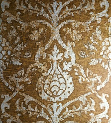 Thibaut Pravata Damask Sienna/Foil tapéta - Paisley Home