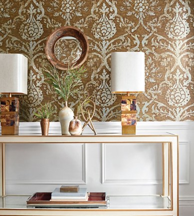 Thibaut Pravata Damask Pearl tapéta - Paisley Home