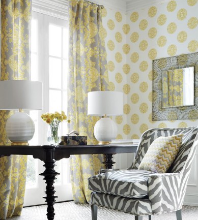 Thibaut Halie Circle Yellow tapéta - Paisley Home