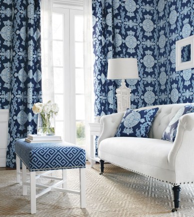 Thibaut Halie Navy tapéta - Paisley Home