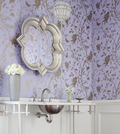 Thibaut Liang Grey and Gold with Metallic tapéta - Paisley Home