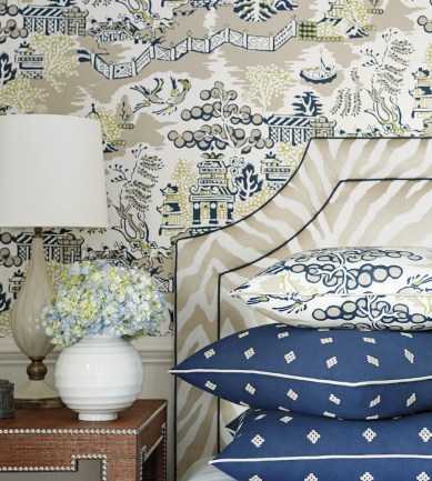 Thibaut Luzon Grey and Black tapéta - Paisley Home