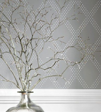Thibaut Brad Pearl on White tapéta - Paisley Home