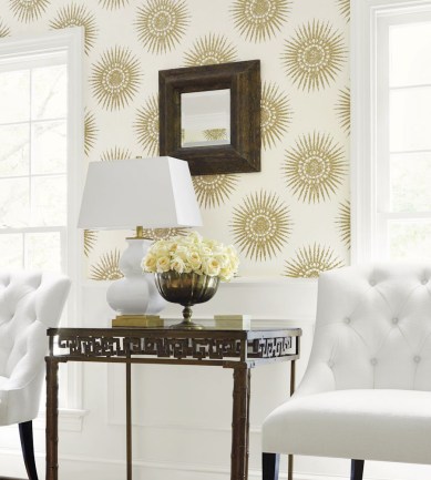 Thibaut Bahia Metallic Pewter on Linen tapéta - Paisley Home