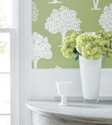 Thibaut Russell Square Pearl on White tapéta - Paisley Home