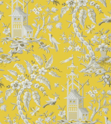 Thibaut Pagoda Garden Yellow tapéta - Paisley Home